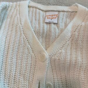 Jumping Beans Cream Knit Button-Front Sweater - Girls